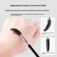 Pinceau à sourcils double embout, pinceau à poudre coudé et brosse à cils pour un style et un soin naturels des sourcils