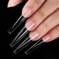 Btartbox pontas de unhas btartbox, 300 peças de pontas de unhas falsas, curvas, abs 3xl, molde, tampa completa, xxxl, pontas de unhas