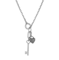 Collier Mini Clé Mon Cœur en Argent 925 et Or 18K pour Femme, Bijoux de Fiançailles Tendance Milskye