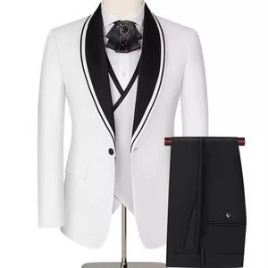 2025 hommes meilleur <span class=keywords><strong>homme</strong></span> robe de mariée ensemble grande <span class=keywords><strong>taille</strong></span> simple boutonnage respirant affaires costumes fermeture éclair mouche <span class=keywords><strong>pantalon</strong></span> plat imperméable - Product Image 1
