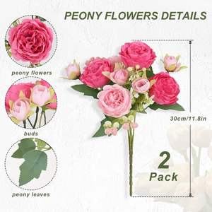 Wholesale High Quality 3 Heads <b>Artificial</b> Silk Peony <b>Flowers</b> for Wedding Graduation Mother's Day Party Home <b>Flower</b> <b>Arrangement</b> - Product Image 4
