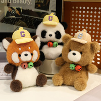 Jouets en peluche de 18 cm, série de compagnons de bureau de taille de paume, panda, pingouin, petit dinosaure, animaux, distributeur automatique de jouets
