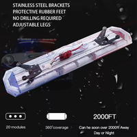 Nouvelle barre lumineuse d'avertissement d'urgence LED rouge et bleue avec sirène, 8000 lumens, 12V/24V pour ambulance et camion de pompiers