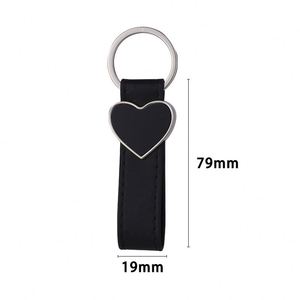 Porte-clés personnalisé avec impression d'image, motif mignon, forme de cœur, autocollant bombé, en cuir PU et alliage de zinc, porte-clés Faith - Product Image 1
