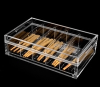 Boîtes de présentation de cigares et de cigarettes en acrylique personnalisées en usine: boîte de rangement de comptoir haut de gamme pour accessoire à fumer