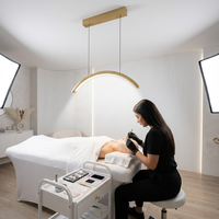 Plafonnier LED demi-lune doré pour salon de beauté, spa, photographie, température de couleur 3000-6000K, télécommande, certifié CE RoHS, OEM
