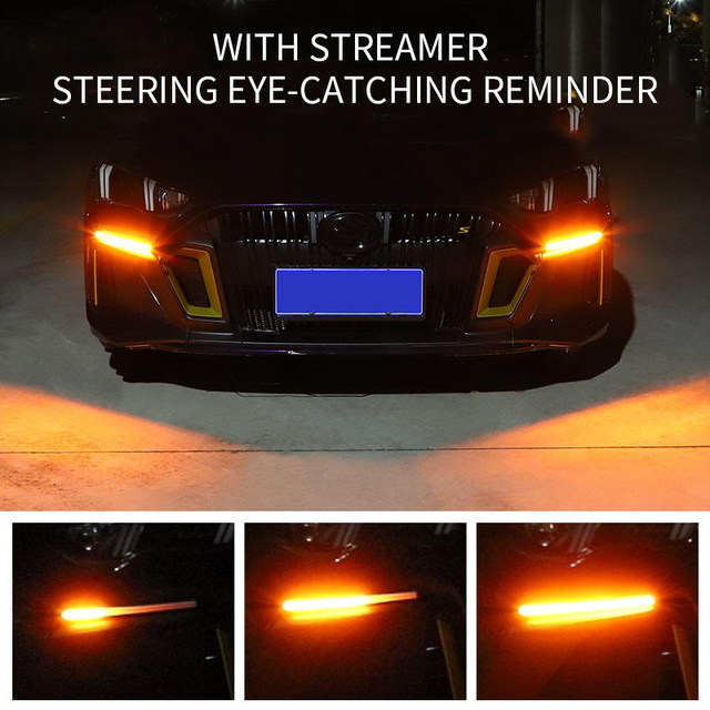 2pcs 34.5cm RGB LED DRL Daytime Running Lights Waterproof Universal Car Hood Light Easy Install Super Bright 12V New Condition
