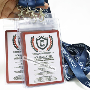 Porta Biglietti da Visita e Carte d'Identità Personalizzato Economico Impermeabile con Chiusura a Zip in PVC Trasparente Orizzontale - Product Image 6