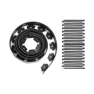 10m hiện đại vườn nhựa dẻo hình chữ L viền viền với vành đai cách ly đá cỏ dễ dàng cài đặt (màu đen) - Product Image 1