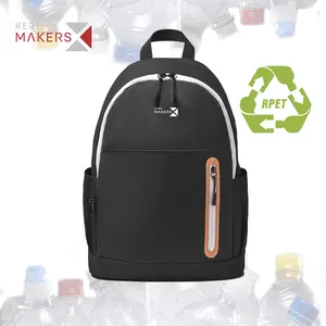 Kustom grosir ransel ramah lingkungan tahan air tas laptop perjalanan daur ulang galas tas punggung harian pemasok