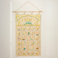 NUEVO PRODUCTO en Oferta, Decoración de Pared Familiar Gina para Eid, Calendario Organizador de Cuenta Regresiva para Ramadán de Algodón y Poliéster