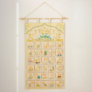Calendrier de l'Avent du Ramadan en coton et polyester, décoration murale pour l'Aïd, organisateur de compte à rebours pour les festivités familiales, vente chaude - Product Image 3