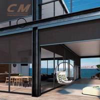 Store enrouleur extérieur anti-moustiques moderne avec fermeture éclair VC106 pour pergola, patio, cour, terrasse, véranda
