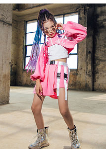 Venta al por mayor <span class=keywords><strong>de</strong></span> alta calidad Hip Hop Dancer Cospaly Jazz Dance Suit Pink Costume para Adult Kid Carnival Party - Product Image 6