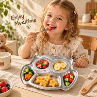 Plateau repas pour enfants en acier inoxydable, forme hibou, ours, avion, avec compartiments, pour bébés et tout-petits, directement de l'usine