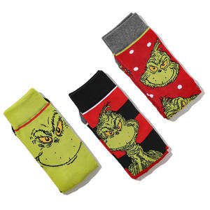 Chaussettes pour hommes en coton décontractées de printemps, motif dessin animé anime, anti-frottement, ODM, vert monstre de Noël, créatives, tendance Instagram, transfrontalières - Product Image 1
