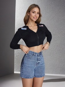 Shorts en jean vintage non élastiques, personnalisés, style européen et américain, pour femmes, amples et décontractés - Product Image 2