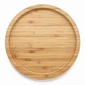 Bandeja Redonda de Bambú para Servir, Decoración Rústica para el Hogar, Cocina, Mesa de Centro, Baño - Product Image 1