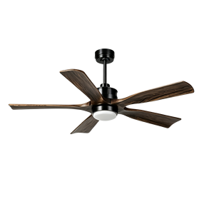 Ventilador de Techo Moderno de 5 Aspas con Acabado en Madera Negra y Luz LED Integrada para Dormitorio, Sala de Estar y Decoración Interior del Hogar - Product Image 2