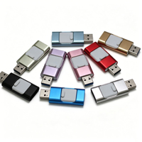 Clé USB en alliage d'aluminium avec logo personnalisé, 32 Go à 256 Go, USB 2.0, avec cryptage et garantie de 2 ans