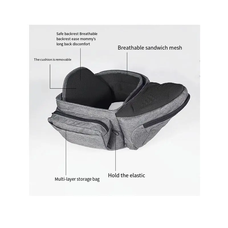 Benutzer definierte hochwertige Reise Baby trage Longbow Bowprotective Hüftsitz Ergonomische Taille Träger Bowborns Sicherheit Baby Wrap Carrier