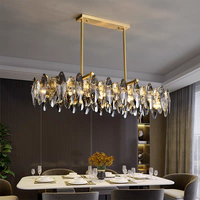 Lustre moderne de luxe en cristal K9 gris, luminaire suspendu pour hôtel, chambre, salon, salle à manger