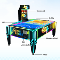 Jeu de hockey sur air à pièces moderne en métal et bois pour 2 joueurs, machine d'arcade, garantie 1 an pour les parcs d'attractions