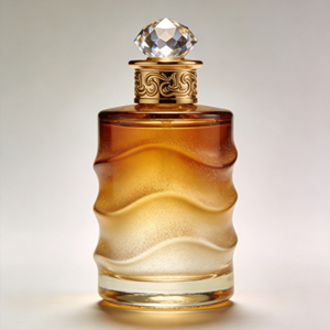 Botella de Perfume de Vidrio de Lujo con Forma de Ola, con Pulverizador Dorado, Botella de Perfume de Vidrio Vacía en Degradado Ámbar - Product Image 2