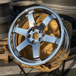 Rines Forjados de Aluminio Ligero <span class=keywords><strong>TE37</strong></span> SL de 6 Radios Cromados 18X9.5 5X114.3 5x112 5x120 para Autos JDM y Europeos - Product Image 1