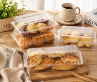 Boîte d'emballage personnalisée pour gâteaux, pâtisseries, salades, à emporter, transparente, compostable, en PLA, boîte de boulangerie, contenants à clapet