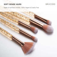 Ensemble de 5 pinceaux de maquillage professionnels de haute qualité, pinceau éventail, poils synthétiques pour fard à paupières, sourcils, visage, crayon à sourcils