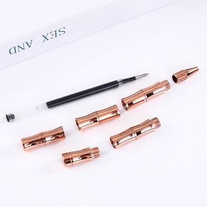 Bolígrafo de Bambú Personalizado en Latón Dorado Rosa Brillante, Regalo Empresarial Exquisito con Logotipo Artístico Único, Material de Papelería - Product Image 3