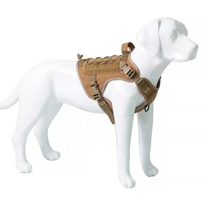 犬のトレーニングハーネスプルなし戦術的な犬のベストメッシュカスタマイズされたロゴクイックリリースソリッドナイロン犬の骨で屋外用にパッド入り - Product Image 2