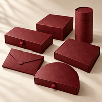 Boîte à tiroir semi-circulaire à étiquette privée, texture gaufrée, languette de traction, boîte cadeau rigide personnalisée
