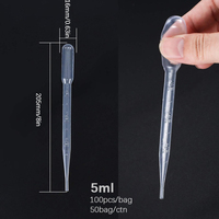 Pipettes Pasteur jetables en plastique de 5 ml pour transfert – Consommable de laboratoire