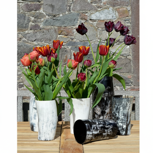 Vase à fleurs en corne de boeuf fleur en corne polie pour bureau à domicile Table bureau Restaurant utilisation pot de fleur Design moderne - Product Image 1