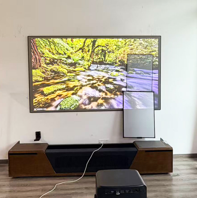 Customizable ultra Short Throw Projector Fixed Frame 4k Fresnel Projection Screen ALR Support 3D 4K 8K Fixed Frame Screen