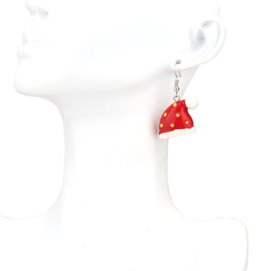 Boucles d'oreilles en acrylique en forme de sapin de Noël et de bonhomme de neige, bijoux cadeau pour femmes, style dessin animé, forme ronde - Product Image 3