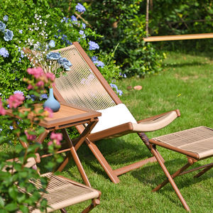 Ensemble de chaises longues pliantes pour le camping et la détente en plein air, pour petit balcon, chaise de terrasse portable, fauteuil inclinable, mobilier de jardin - Product Image 2
