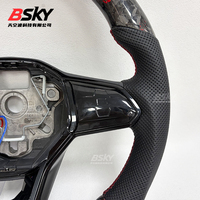 Volant en cuir et fibre de carbone forgée pour Volkswagen Golf 8 GTI R Mk6 Mk7 Mk8 Gtr GTD GTS GTE T-roc Polo B6 B7 B8