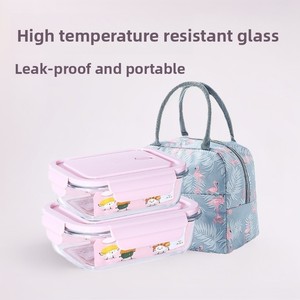 Boîte à lunch en verre borosilicate de haute qualité, carrée, antibactérienne, étanche, résistante à la chaleur, compatible micro-ondes, pour la préparation des repas - Product Image 4