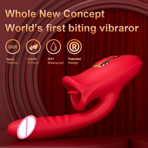 Jouet sexuel réaliste en forme de langue, vibrateur clitoridien avec 10 modes de succion et 10 modes de vibration pour stimuler le clitoris - Product Image 1