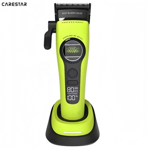 Tondeuse à cheveux rechargeable sans fil professionnelle avec moteur brushless à rotor externe haute vitesse 8000 tr/min, lame DLC et écran LCD - Product Image 1