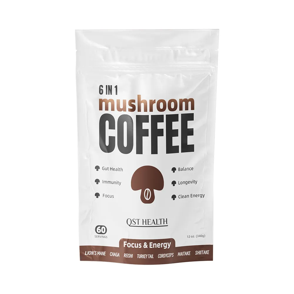 아랍어 인스턴트 유기농 버섯 블렌드 커피 파우더 Reishi 라이온스 갈기 버섯 커피 개인 라벨 Ryze 10 버섯 커피