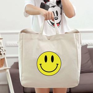 Wholesale Small MOQ Eco-friendly Reusable Double Handle <b>Strap</b> Pocket Large Custom logo Print Shopping Tote <b>Bag</b> Cotton Canvas <b>Bag</b> - Product Image 2