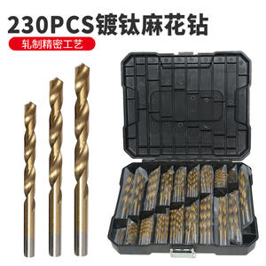 Juego de Brocas Helicoidales de Titanio de 230 Piezas con Vástago Recto, Personalizado, Multiusos, para Taladro Eléctrico - Product Image 3