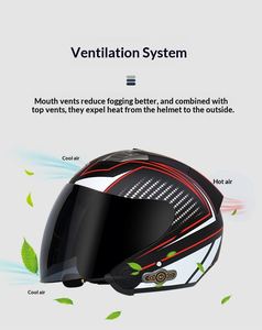 Nieuwe 2026 Cool Ride ABS Elektrische Motorfiets Smart All-Season Universele Halve Helm Dubbele Visier Schuimvoering Grensoverschrijdende Zonnebescherming - Product Image 6