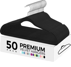 Slim Velvet Hangers Non Slip Plastic <b>Coat</b> Hangers for Wardrobe Space Saving Minimalist Design <b>Hook</b> Type Clothing Organizer - Product Image 1