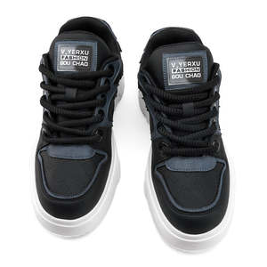 Chaussures décontractées pour hommes de haute qualité, nouvelle collection automne, confortables pour étudiants, plateforme haute, style 'bread shoes', rehaussantes, respirantes, tendance mode - Product Image 6