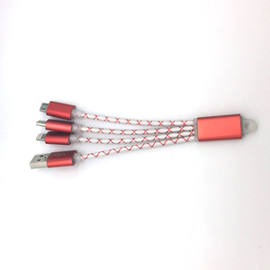 0,2 m recargable de nylon trenzado Micro 8 Pin tipo C multi-funcional teléfono 3 en 1 usb de nylon cable de carga - Product Image 2